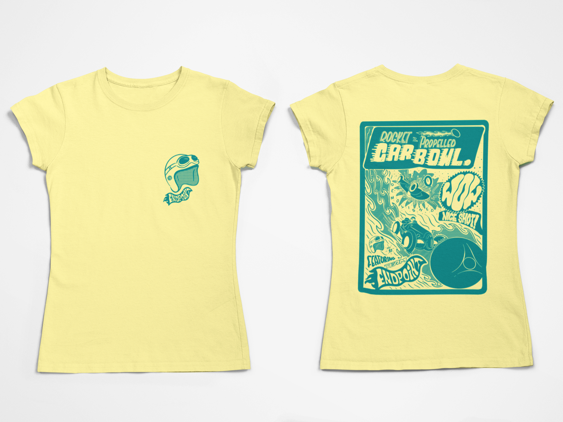 Ladies Rocket Propelled Car Bowl Tee