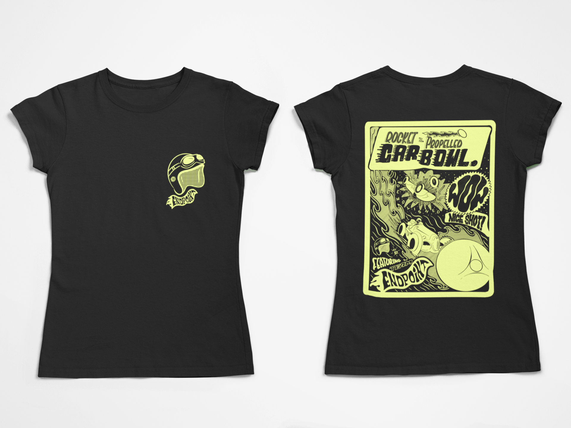 Ladies Rocket Propelled Car Bowl Tee