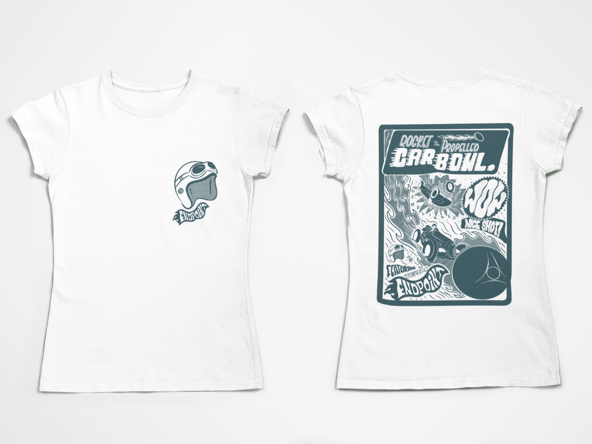 Ladies Rocket Propelled Car Bowl Tee