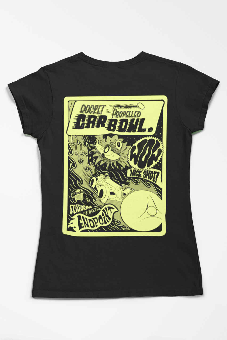 Ladies Rocket Propelled Car Bowl Tee